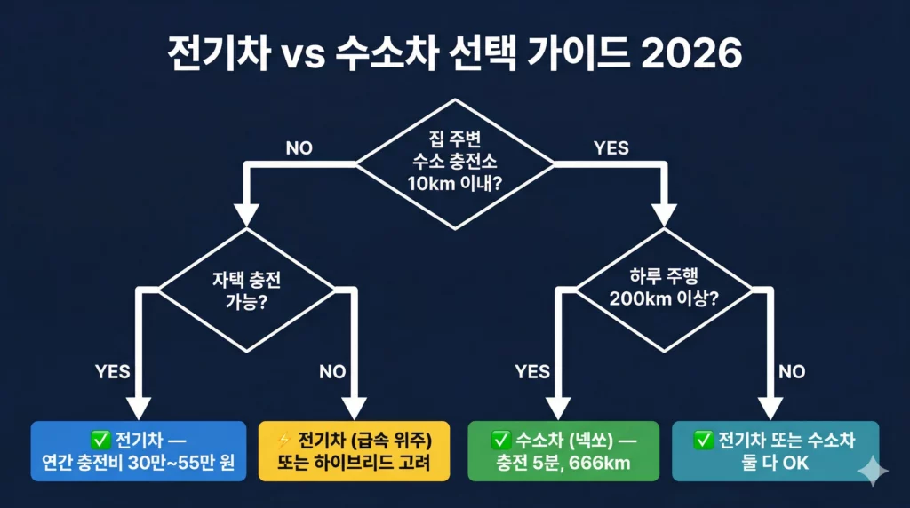 전기차 수소차 선택 가이드 플로우차트