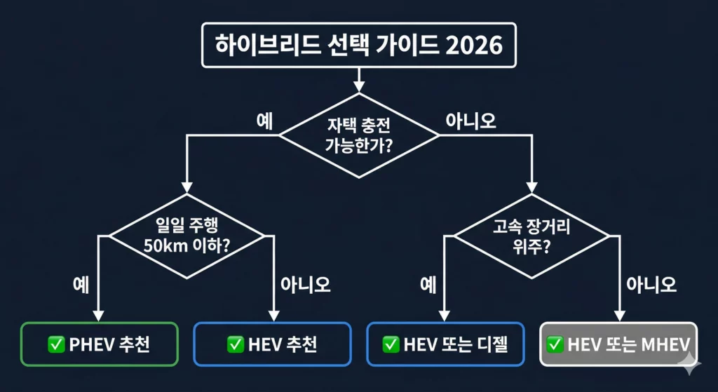 하이브리드 차량 구매 결정 플로우차트