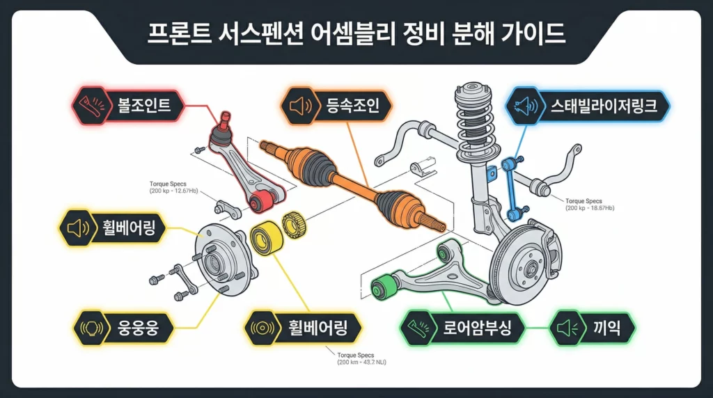 서스펜션 구조 인포그래픽