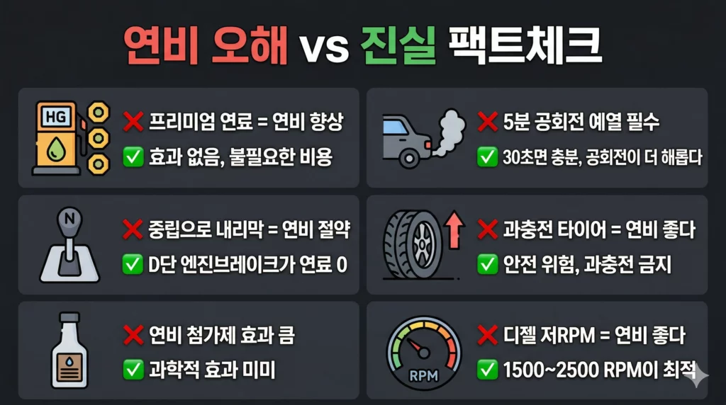 연비 오해 팩트체크 인포그래픽