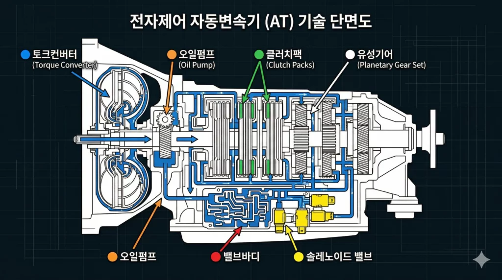 자동변속기 내부 구조 다이어그램