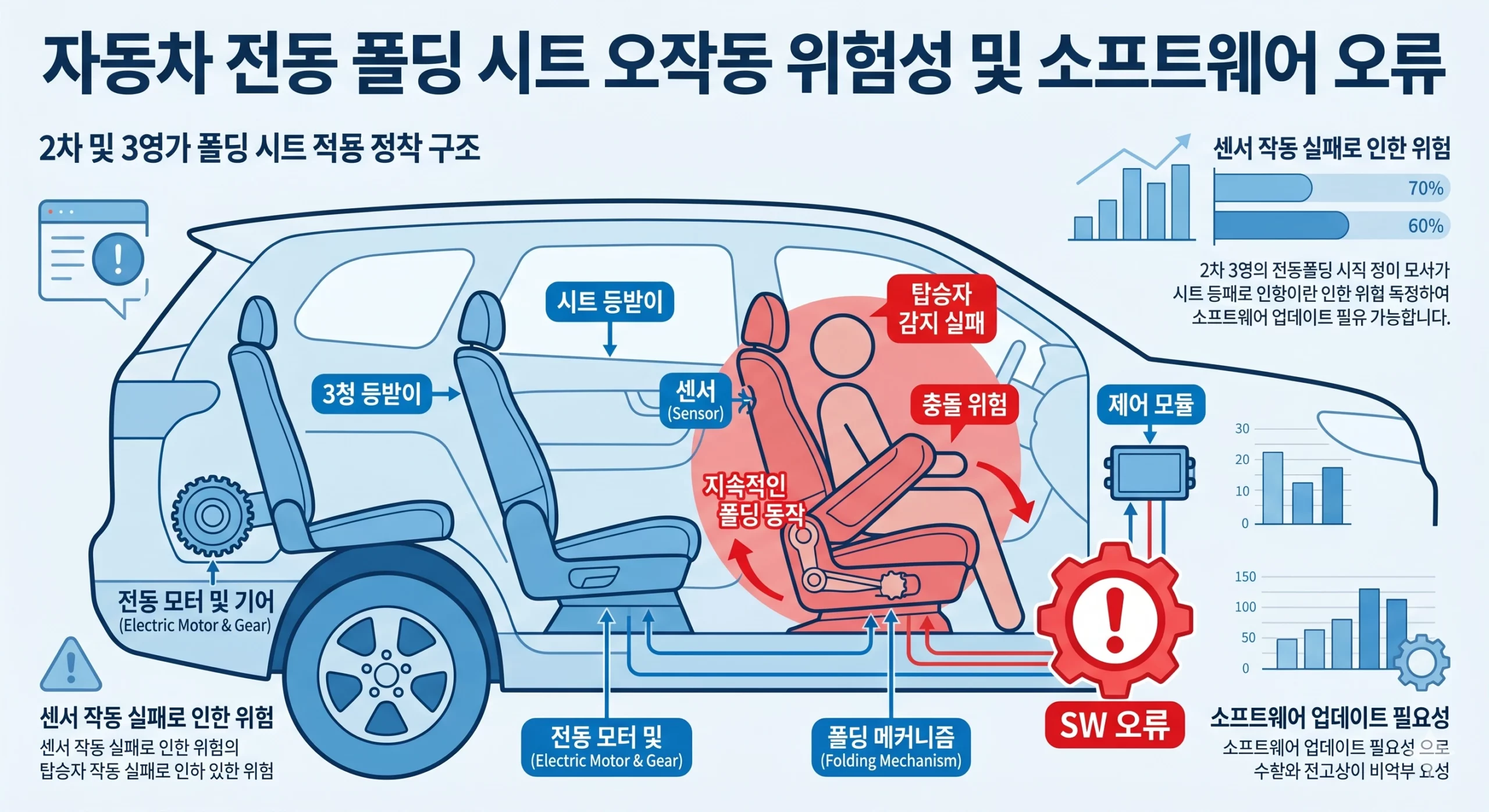 전동시트 안티핀치 결함 메커니즘 다이어그램