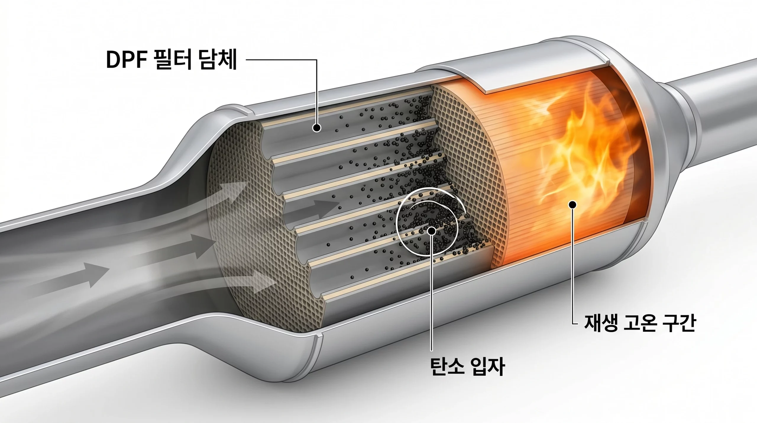 DPF 필터 단면 구조도