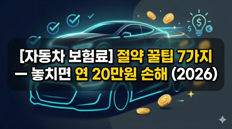 자동차 보험료 절약 꿀팁 알아보기 대표 이미지