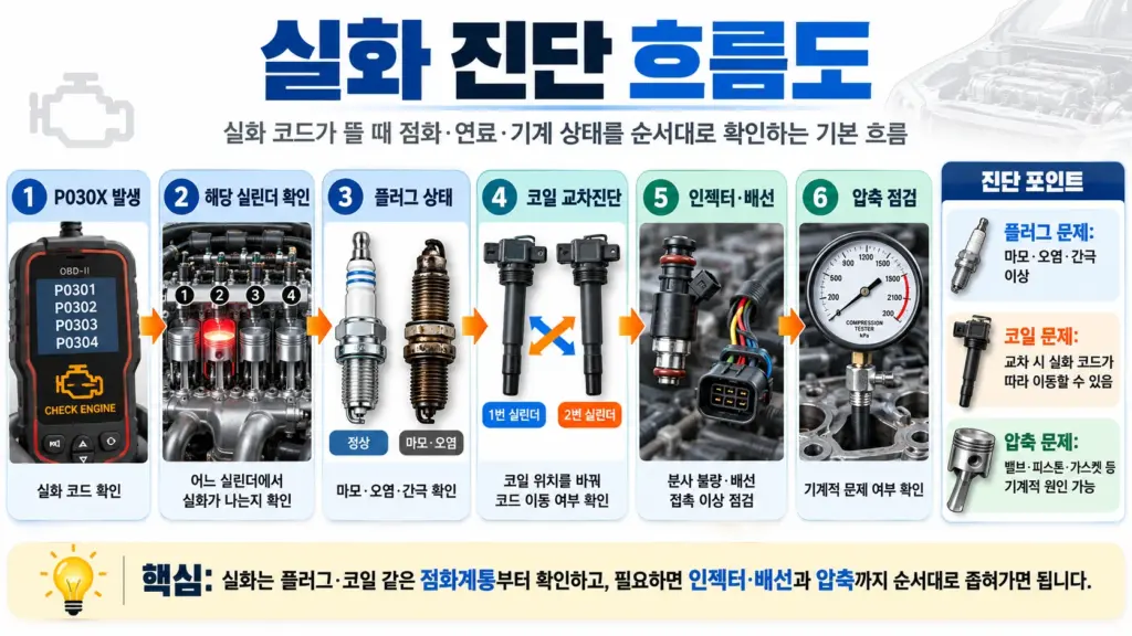자동차 실화 진단 흐름도