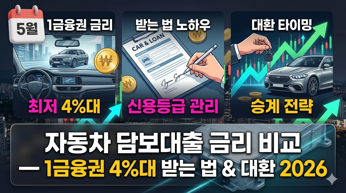 자동차 담보대출 금리 비교 알아보기 대표 이미지