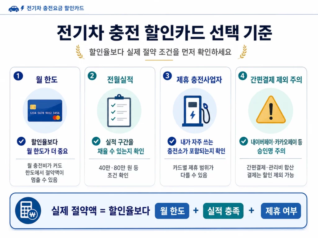 전기차 충전 할인카드 선택 기준