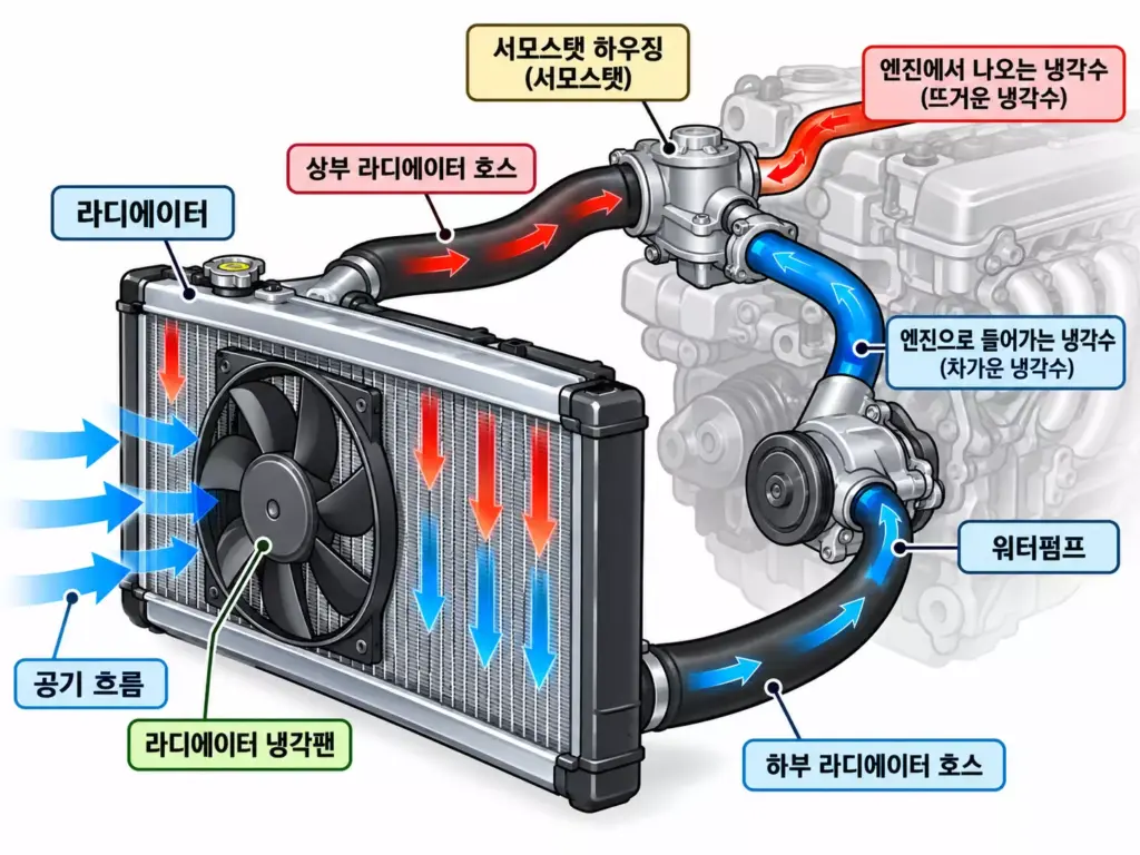 자동차 냉각계통 이미지