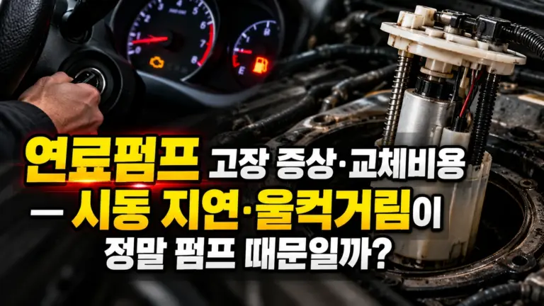 연료펌프 고장 증상과 교체비용