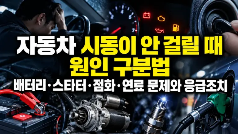 자동차 시동 불량 원인과 응급조치